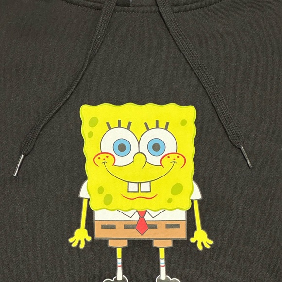 Adult Van’s SpongeBob Square Pants Large Black Fleece Pullover Hoodie Sweatshirt - Picture 5 of 10